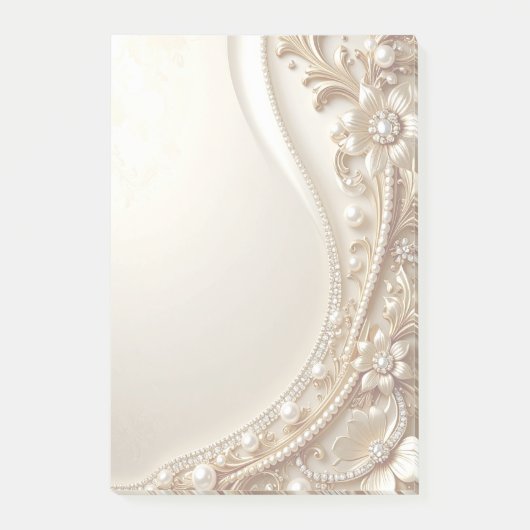 Elegante Gouden Sierlijke Bloem Post-it Notities Post-it® Notes (Voorkant)