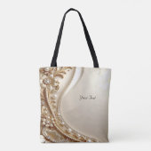 Elegante gouden sierlijke bloem tas (Achterkant)