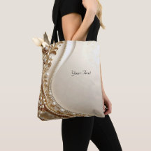 Elegante gouden sierlijke bloem tas