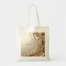 Elegante gouden sierlijke bloem tas