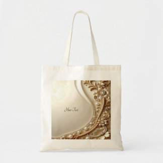 Elegante gouden sierlijke bloem tas