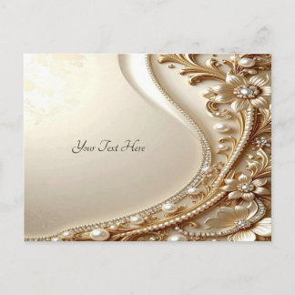 Elegante gouden sierlijke bloemen ansichtkaart briefkaart