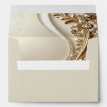 Elegante Gouden Sierlijke Bloemen Envelop