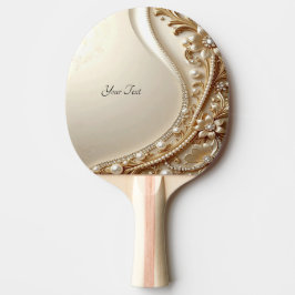 Elegante Gouden Sierlijke Bloemrijke Pingpongbat Tafeltennisbatje