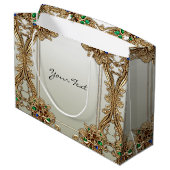 Elegante gouden sierlijke cadeautas (Achterkant Gekanteld)