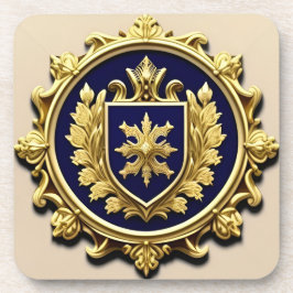 Elegante Gouden Sierlijke Kam met Schild Bier Onderzetter