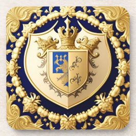 Elegante Gouden Sierlijke Kam met Schild Bier Onderzetter