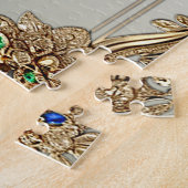 Elegante gouden sierlijke legpuzzel (Zijkant)