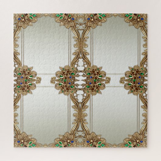 Elegante gouden sierlijke legpuzzel (Verticaal)