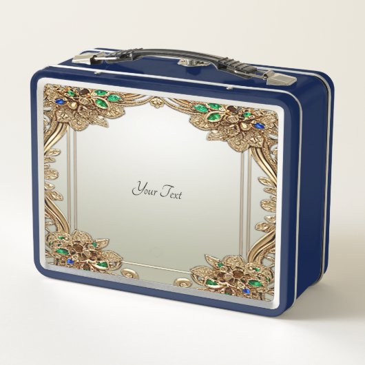 Elegante Gouden Sierlijke Lunchbox (Achterkant)