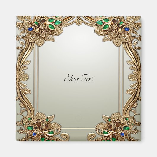 Elegante gouden sierlijke magneet (Voorkant)