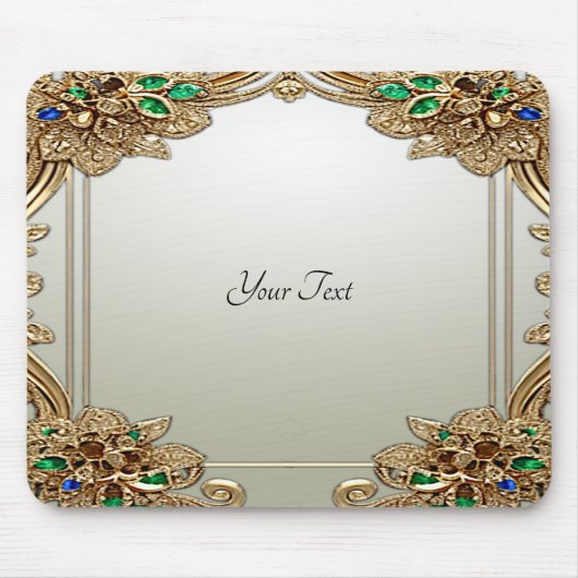 Elegante Gouden Sierlijke Muismat (Voorkant)