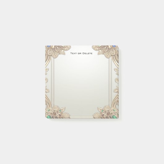 Elegante Gouden Sierlijke Post-it Briefjes Post-it® Notes (Voorkant)
