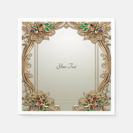 Elegante Gouden Sierlijke Servetten (Voorkant)