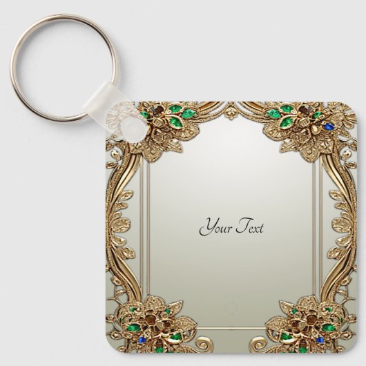 Elegante gouden sierlijke sleutelhanger (Voorkant)