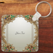 Elegante gouden sierlijke sleutelhanger (Achterkant)