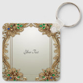 Elegante gouden sierlijke sleutelhanger (Achterkant)