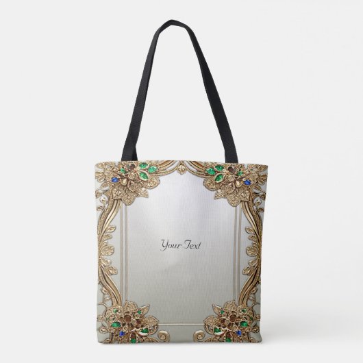 Elegante Gouden Sierlijke Tote Tas (Achterkant)