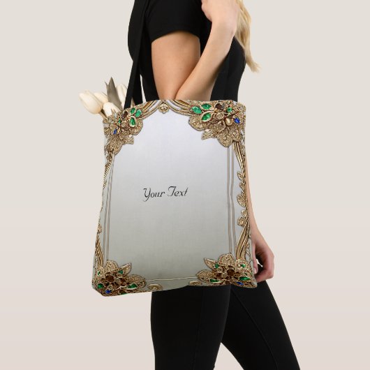 Elegante Gouden Sierlijke Tote Tas (Dichtbij)
