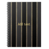 Elegante gouden sierlijst op zwarte en grijze SJAB Notitieboek (Voorkant)