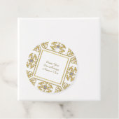 Elegante gouden sierrand met diamantaccent bedankjes labels (In situ)