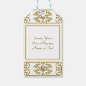 Elegante gouden sierrand met diamantaccent cadeaulabel (Voorkant)