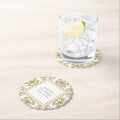 Elegante gouden sierrand met diamantaccent kartonnen onderzetters (Insitu)