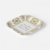 Elegante gouden sierrand met diamantaccent papieren bordje (Gebogen)