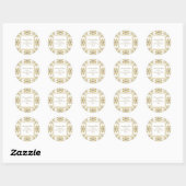Elegante gouden sierrand met diamantaccent ronde sticker (Vel)