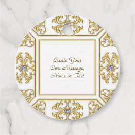 Elegante gouden sierrand met diamanten accent bedankjes labels