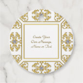 Elegante gouden sierrand met diamanten accent bedankjes labels (Voorkant)