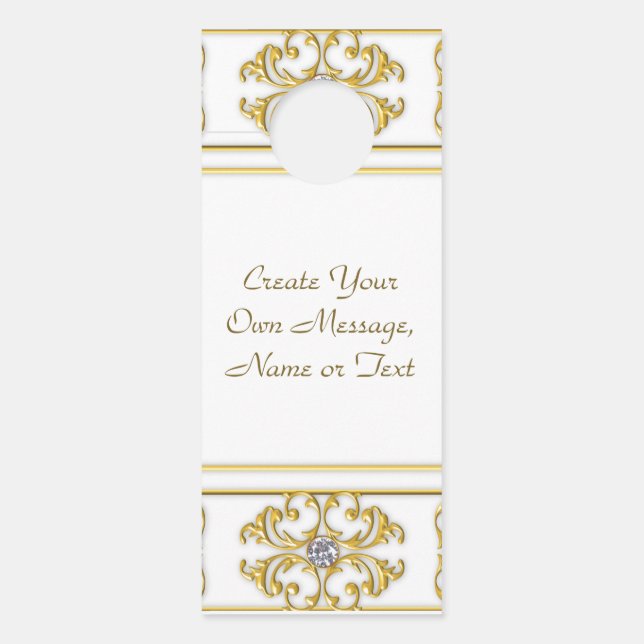 Elegante gouden sierrand met diamanten accent deurhanger (Voorkant)