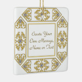 Elegante gouden sierrand met diamanten accent keramisch ornament (Rechts)