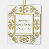 Elegante gouden sierrand met diamanten accent keramisch ornament (Links)