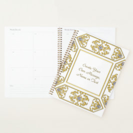Elegante gouden sierrand met diamanten accent planner