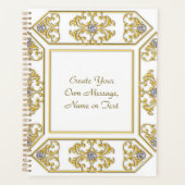 Elegante gouden sierrand met diamanten accent planner (Voorkant)