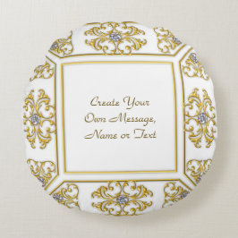 Elegante gouden sierrand met diamanten accent rond kussen