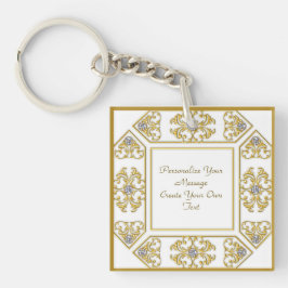 Elegante gouden sierrand met diamanten accent sleutelhanger
