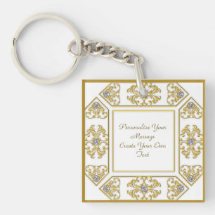 Elegante gouden sierrand met diamanten accent sleutelhanger