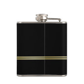 Elegante gouden signatuurmonogram op zwart heupfles (Achterkant)