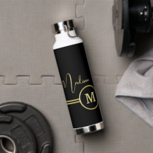 Elegante gouden signatuurmonogram op zwart
