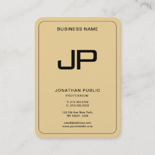 Elegante Gouden Sjabloon Aangepaste Monogram Initi Visitekaartje