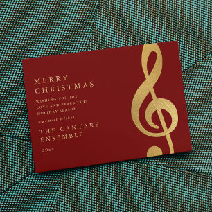 Elegante Gouden Sleutel Muziek Kerstmis Feestdagenkaart
