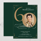 Elegante gouden smaragd 60e verjaardag kaart (Voorkant / Achterkant)