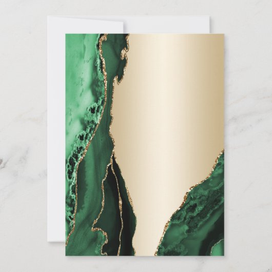 Elegante gouden smaragdgroene agaat 30e verjaardag kaart (Achterkant)