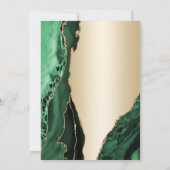 Elegante gouden smaragdgroene agaat 90e verjaardag kaart (Achterkant)