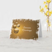 Elegante gouden sneeuwvlok kerst wenskaart kaart (Gele Bloem)