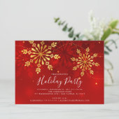 Elegante gouden sneeuwvlok kerstfeest kaart (Staand voorkant)