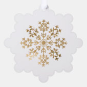 Elegante gouden sneeuwvlok Kerstmis Ornament Kaart (Achterkant)