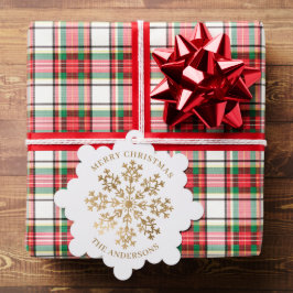 Elegante gouden sneeuwvlok Kerstmis Ornament Kaart